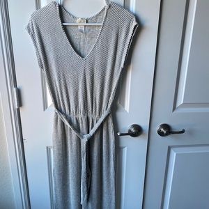 Butter soft gray and white jumpsuit